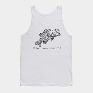 black bass fish jumping out of the water Tank Top